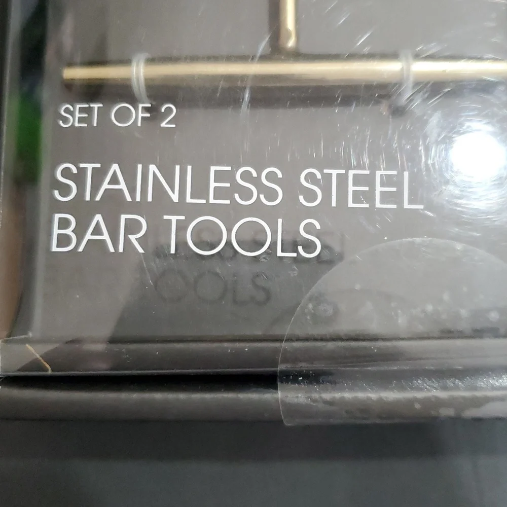 2piece set of gold tone stainless‎ steel bar tool wine accessories brand new